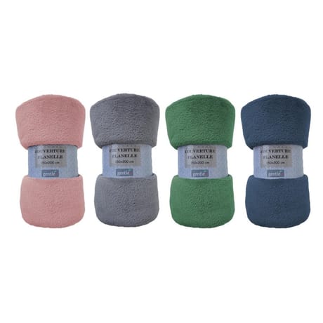 Plaid uni microfibre flanelle 150x150 cm