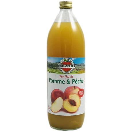 Rothgerber pur jus de pomme et pêche 1l