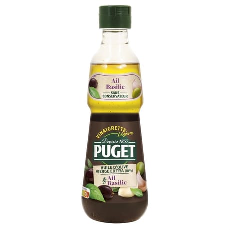 Puget vinaigrette légère biphasée vinaigre de xérès ail basilic 330ml