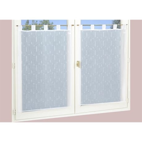 Paire de vitrage étamine fils coupés 60x90cm blanc