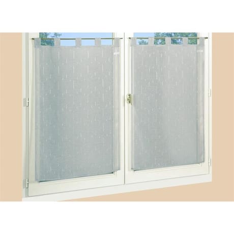 Paire de vitrage étamine fils coupés 60x160cm gris
