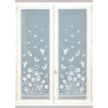 Paire de vitrage maille 60x120cm blanc