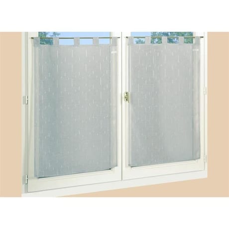 Paire de vitrage étamine fils coupés 60x90cm gris