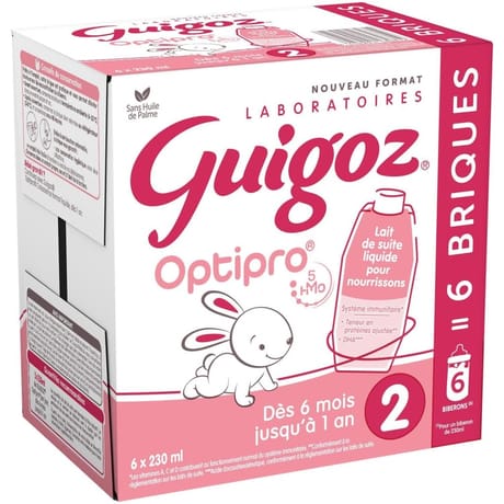 Guigoz optipro 2ème âge dès 6mois 6x230ml