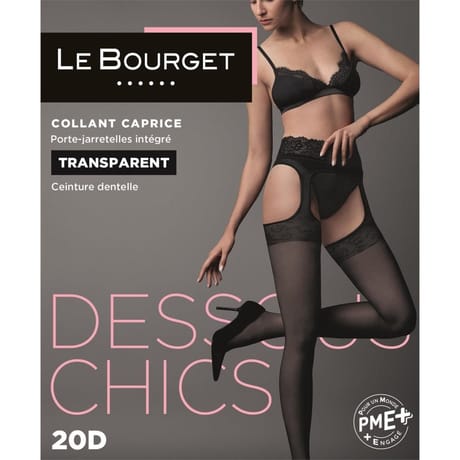 Collant voile élasthanne 20D caprice Les Dessous Chics Le Bourget 500 NOIR T4