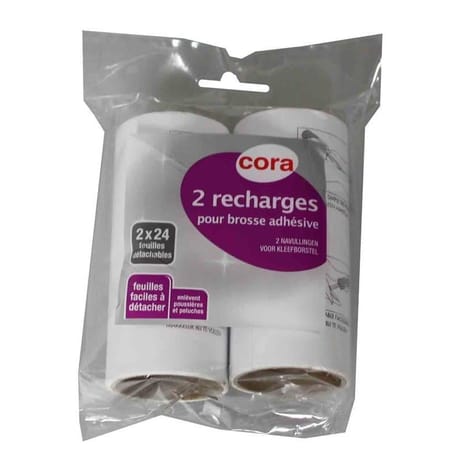 Cora 2 recharges 24 feuilles pour brosse adhésive