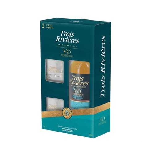 Trois rivieres rhum cuvée du moulin 70cl 40%vol + coffret verre