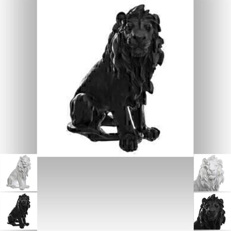 Lion résine h31cm noir