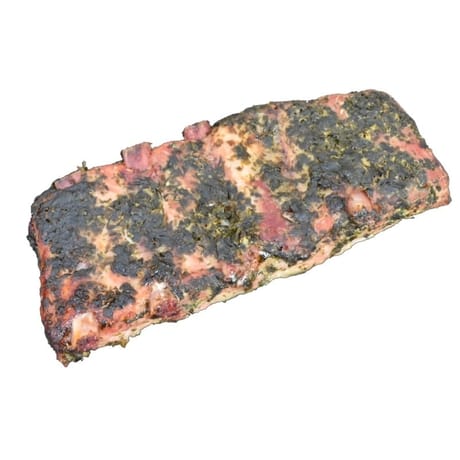 Travers de porc cuit supérieur à l'ail des ours