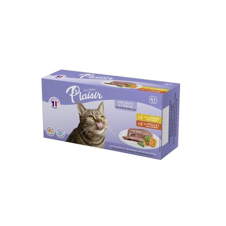 Les repas plaisir terrines pour chat adulte sterilise 2 recettes viandes lot de barquette