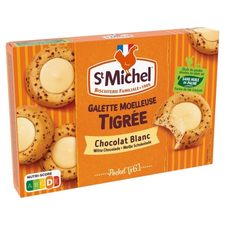 Saint michel galette moelleuse tigrée chocolat blanc 180g