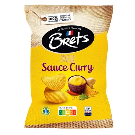 Brets chips aromatisées saveur sauce curry 125g