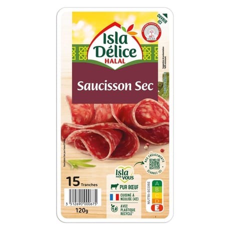 Isla Délice saucisson sec tranche halal 120g