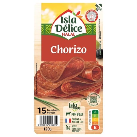 Isla Délice chorizo halal 15 tranches 120g