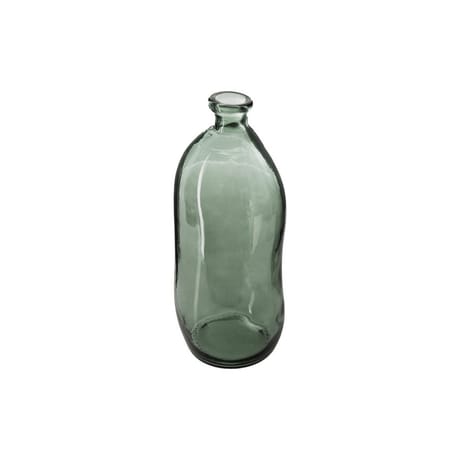 Vase bouteille verre recycle uly  h.35cm vert