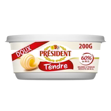 Président beurrier tendre doux 60% mg 200g