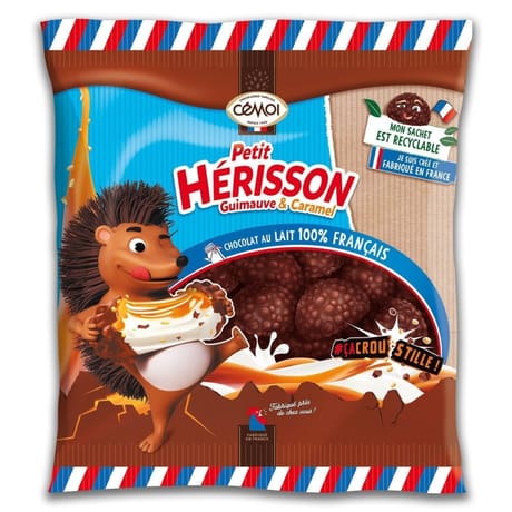 Cémoi sachet petit hérisson guimauve et caramel 160g