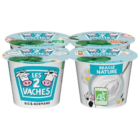 Les 2 Vaches nature bio 4x115g