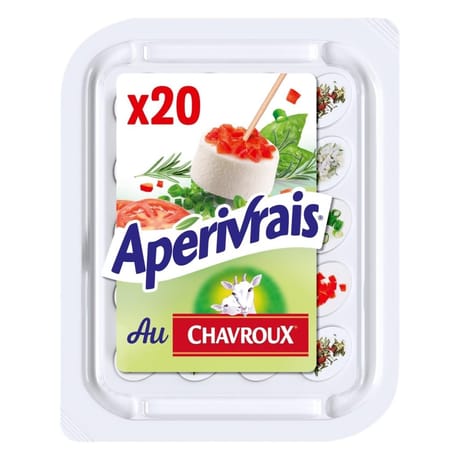 Apérivrais au chavroux tomate, mix provençal, ciboulette, thym 30%mg 100g