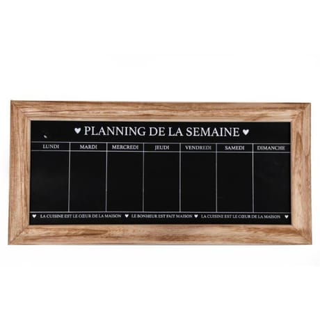 Planning semaine ardoise 67x32x1,5cm