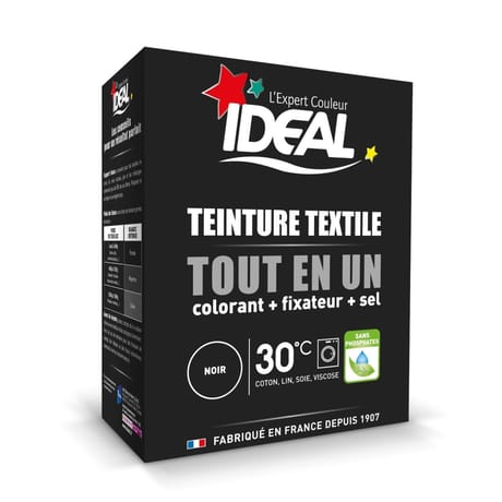 Ideal teinture tissus poudre tout en 1 maxi noir 350g