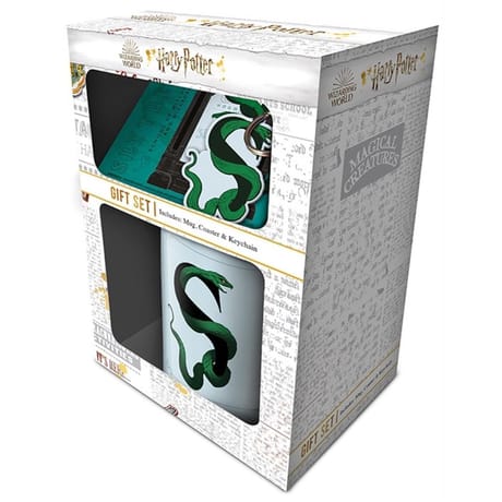 Coffret cadeau harry potter : tasse, sous-verre et porte-clés Serpentard