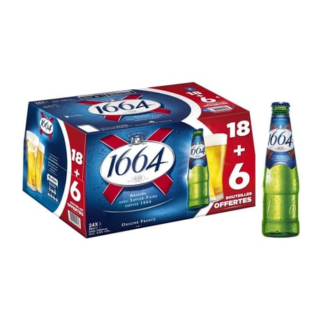 Kronenbourg 1664 6 bles offertes 18x25cl 5.5%vol