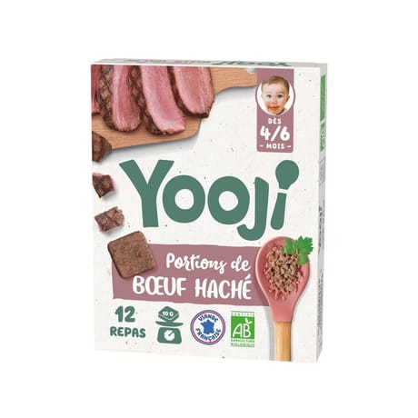 Yooji boeuf haché bio dès 4/6 mois 12 portions 120g