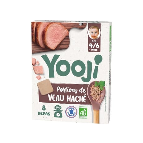 Yooji haché de veau bio dès 4/6 mois 8 portions 80g