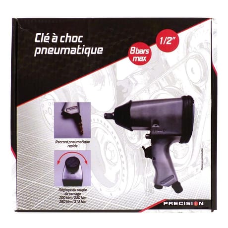 Precision-steel clé à choc pneumatique - 1/2" 2295g