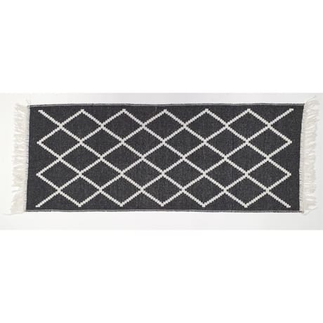Arvix tapis lirette à franges coton motifs graphiques 50x120 cm