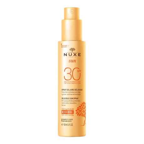 Nuxe sun spray solaire haute protection spf30 visage et corps150ml