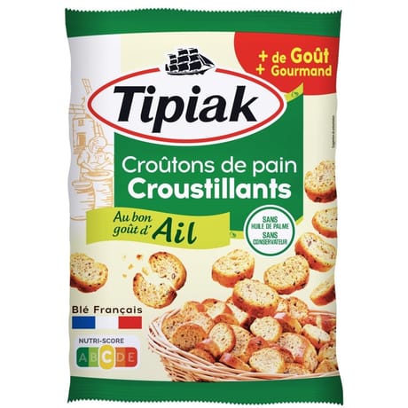 Tipiak croûtons de pain croustillants à l'ail 220g