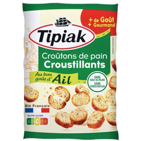 Tipiak croûtons de pain croustillants ail 75g