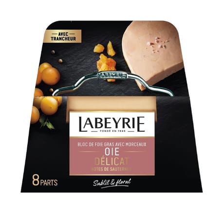 Labeyrie bloc de foie gras d'oie avec morceaux barquette 285g + lyre