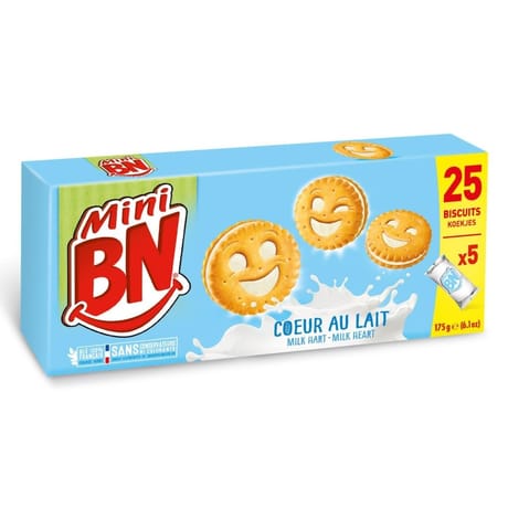Mini BN coeur de lait 5 pochons 175g