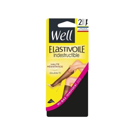 2X Mi bas haute résistance indestructible élastivoile WELL NOIR TU