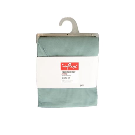 Influx taie d'oreiller 63x63cm jersey vert jade