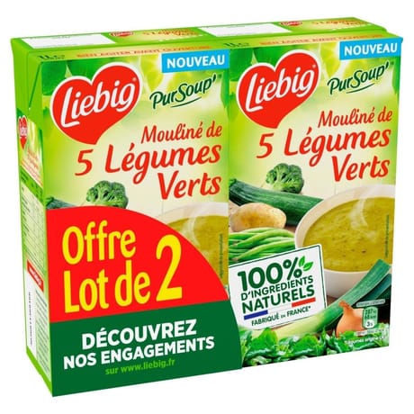 Liebig mouliné de 5 légumes lot 2x1l