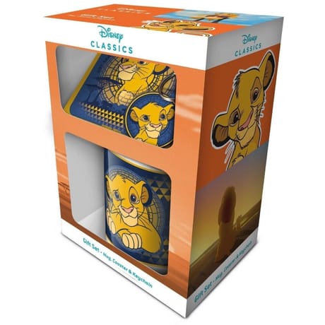 Coffret cadeau roi lion : tasse, sous-verre et porte-clés Simba