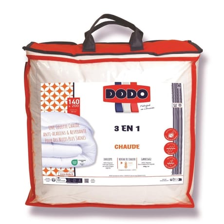 Dodo couette 240x220cm 3en1 chaude anti-acariens respirante