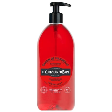 Le comptoir du bain savon de marseille coquelicot extra doux 1 litre