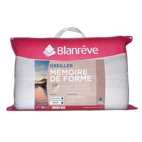 Blanrêve oreiller 55x35cm mémoire de forme ferme