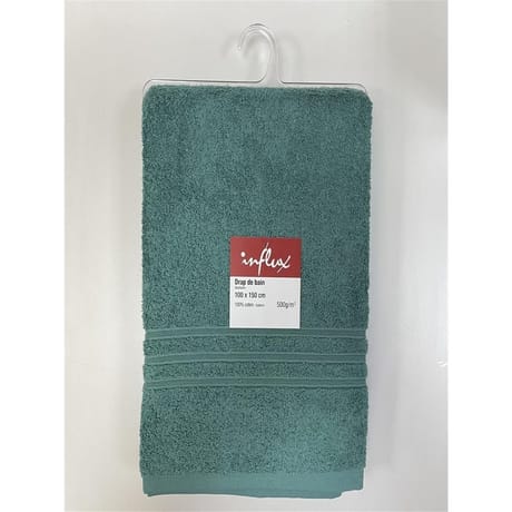 Influx drap de bain 100x150 cm uni vert émeraude 500g