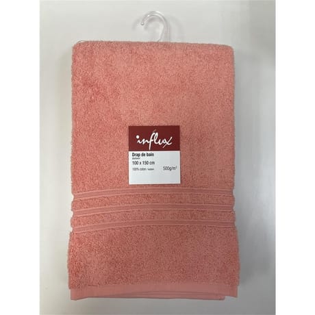 Influx drap de bain 100x150cm uni corail 500g