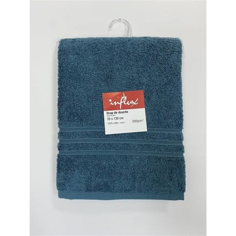 Influx drap de douche 70x130cm uni bleu canard 500g