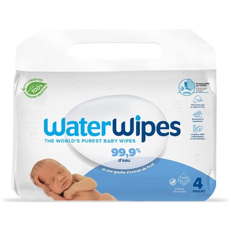 Waterwipes lingettes bébé 4x60