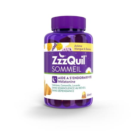 P&G zzzquil sommeil mangue banane gommes x60