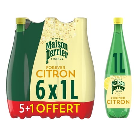 Maison perrier forever petillante saveur citron 5+1l offert