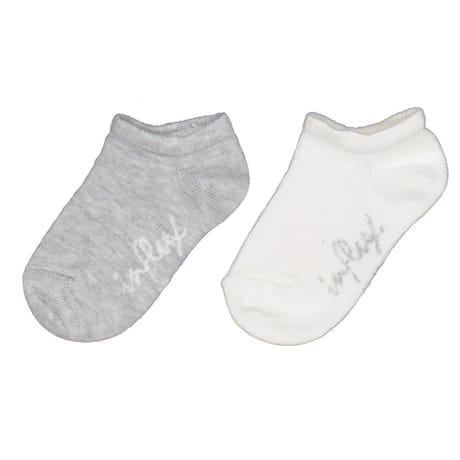 2 paires de socquettes ultra courtes ECRU/GRIS 24\26
